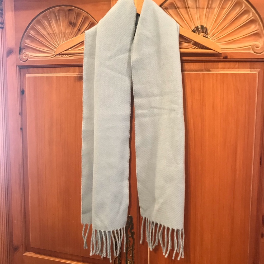 Baby blue cashmere and lambswool scarf